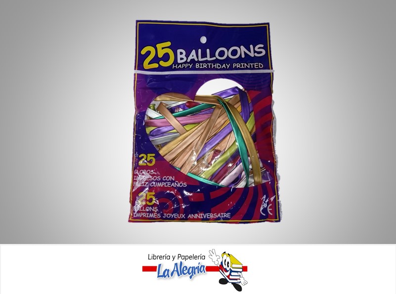 GLOBO MIL FIGURAS METALIZADO SURTIDO 25 UND MARCA S/M