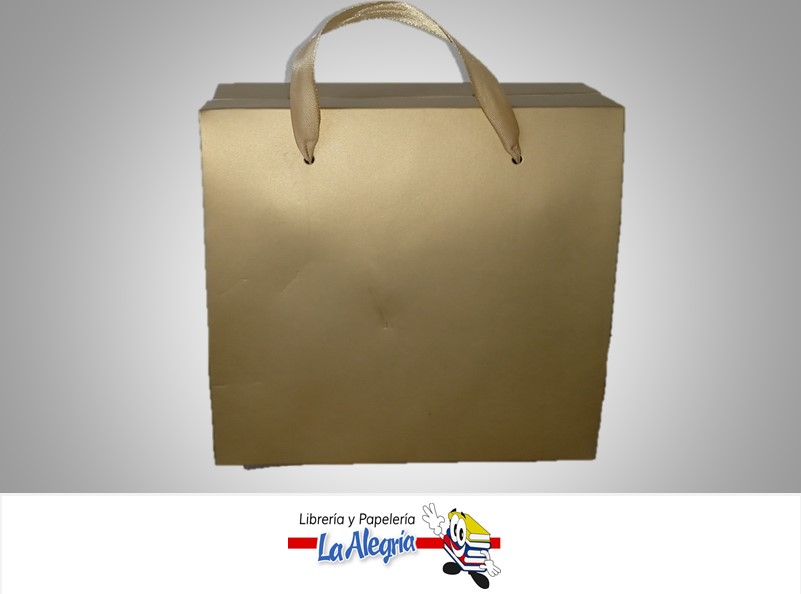 CAJA DE REGALO CARTON 16X16.5X10 CM DORADO MARCA S/M