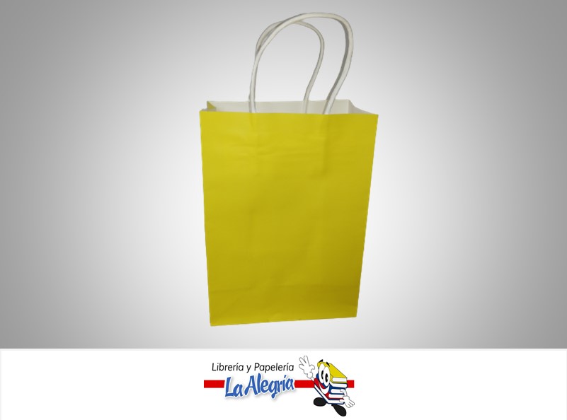 BOLSA DE REGALO KRAFT 21X15X8 CM AMARILLO MARCA S/M