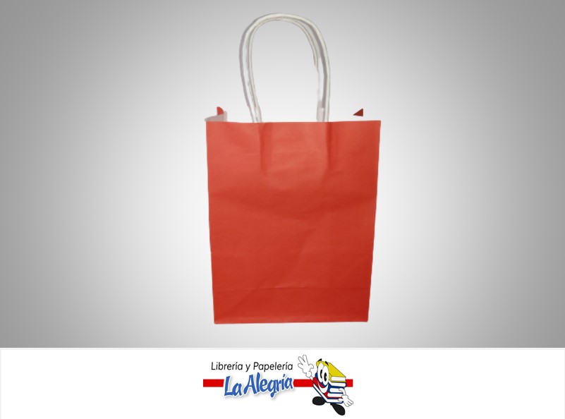 BOLSA DE REGALO KRAFT 17X12X7CM CM ROJO MARCA S/M