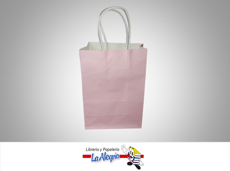 BOLSA DE REGALO KRAFT 17X12X7CM CM ROSADO MARCA S/M