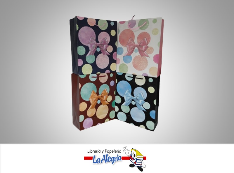 BOLSA DE REGALO GLOBOS Y LAZOS 18X24 CM MARCA S/M