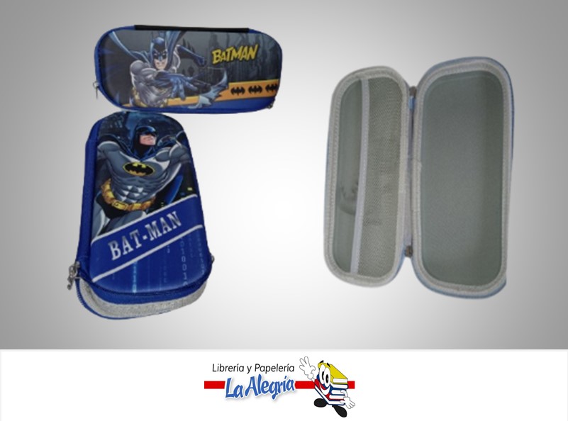 CARTUCHERA CON BOLSILLO BATMAN 21.5 X 8 CM MARCA S/M