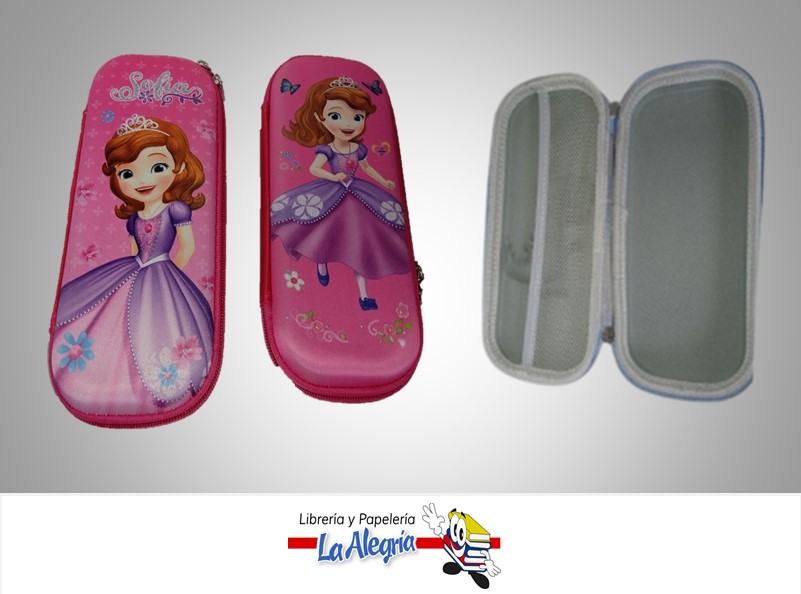 CARTUCHERA CON BOLSILLO SOFIA 21.5 X 8 CM  MARCA S/M