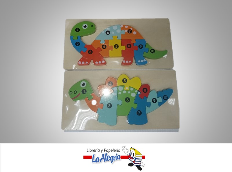 ROMPECABEZA MADERA DINOSAURIO 10.2X21.3CM MARCA S/M