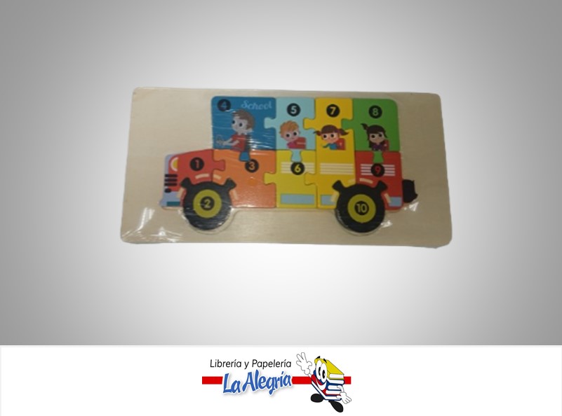 ROMPECABEZA MADERA BUS ESCOLAR 10.2X21.3CM MARCA S/M