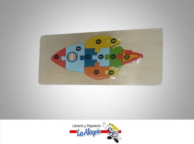 ROMPECABEZA MADERA COHETE ESPACIAL 10.2X21.3CM MARCA S/M