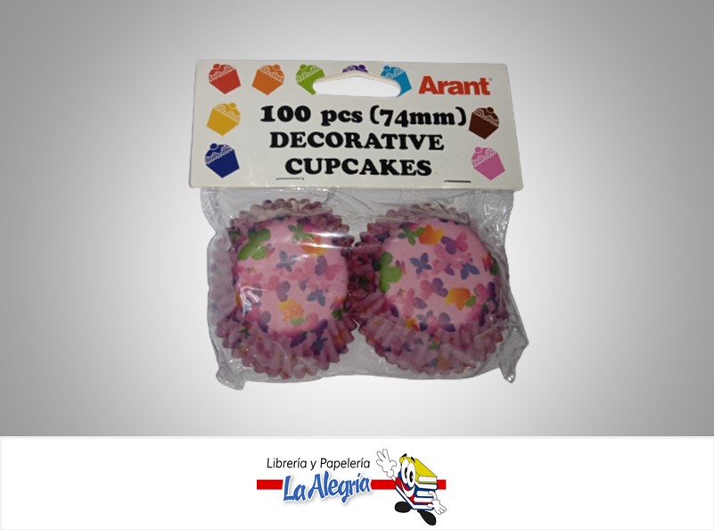 CAPACILLO CON DISEÑO 74MM 100 PZ MARIPOSAS MARCA ARANT