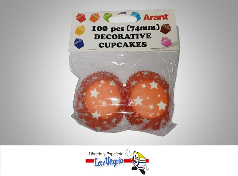 CAPACILLO CON DISENO 100 PZ NARANJA/ESTRELLA MARCA ARANT
