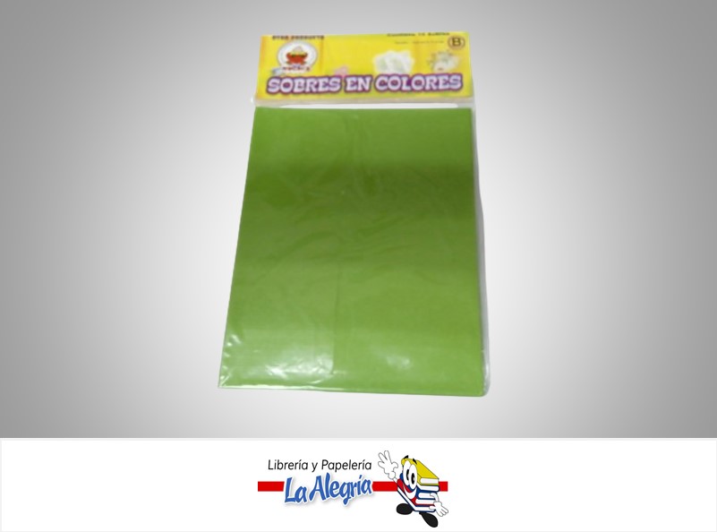 SOBRE B 16.5X11.2 CM VERDE MEDIO UND MARCA S/M