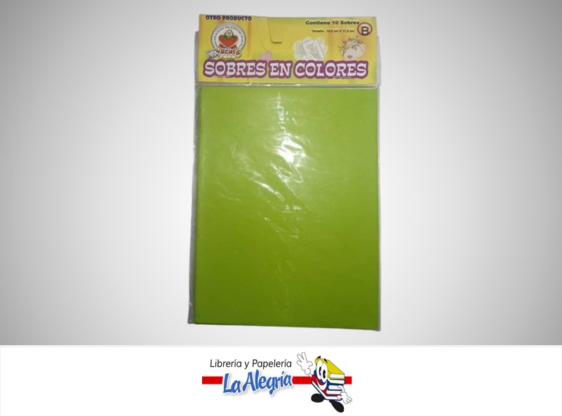 SOBRE B 16,5X11,2 CM VERDE MANZANA UND MARCA CROMO DISEÑO