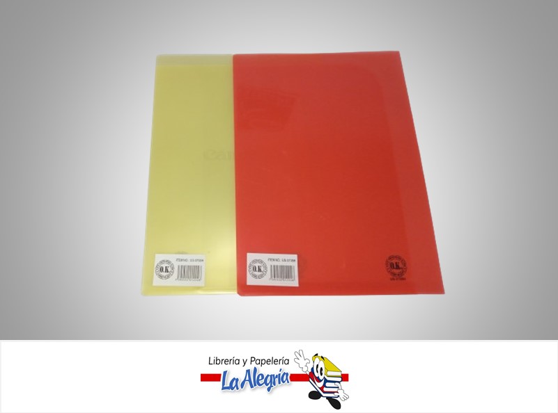 CARPETA PLASTICA CON DOBLE BOLSILLO US3735H A4 MARCA OK