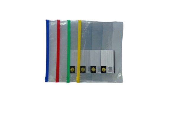 SOBRE PLASTICO TRANSPARENTE CON ZIPPER 23X21CM MARCA OK