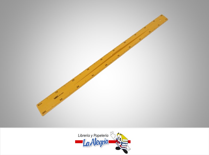 REGLA PLASTICA PARA PIZARRA 100CM DOBLE ESCALA AMARILLO UND MARCA ADELANTE