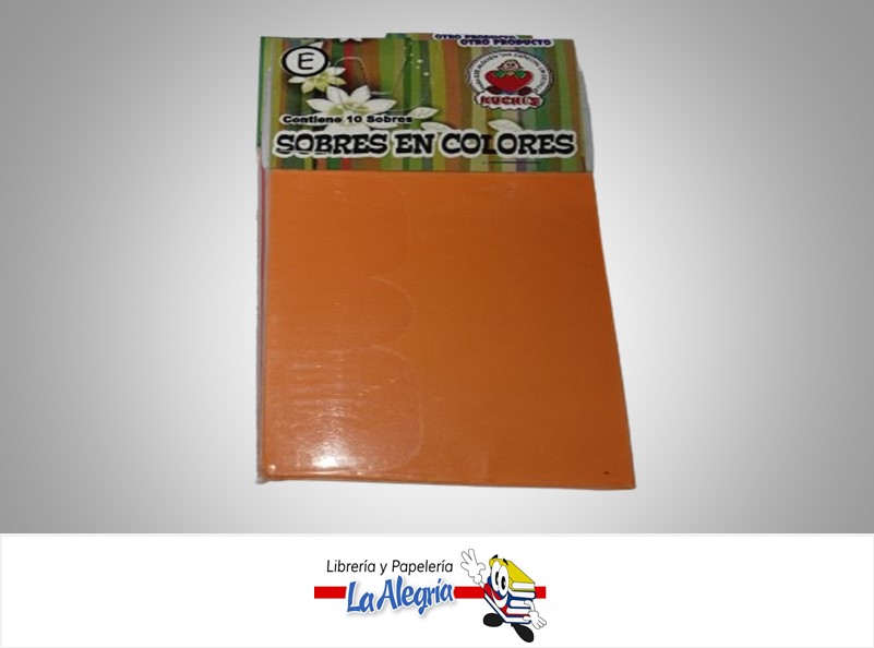 SOBRE E 10X7 CM NARANJA UND MARCA CROMO DISEÑOS