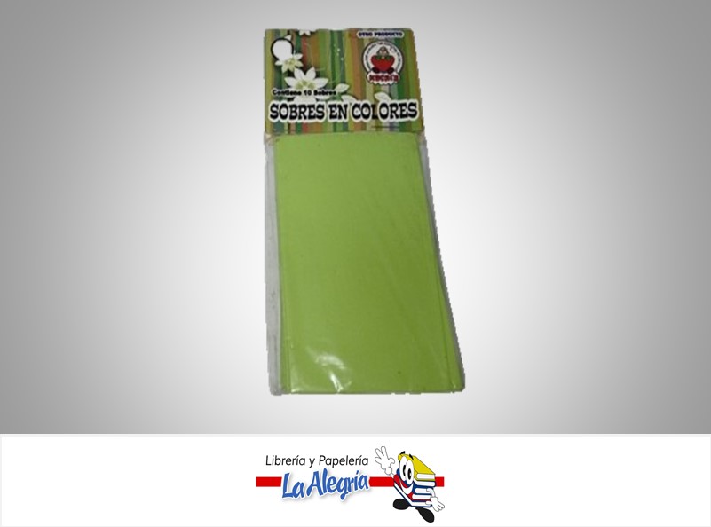 SOBRE I 20X9.5 CM VERDE MANZANA UND MARCA CROMO DISEÑOS