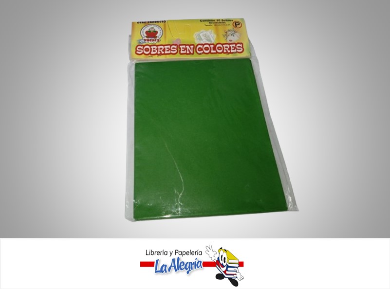 SOBRE P 14X11 CM VERDE UND MARCA CROMO DISEÑOS