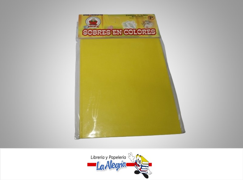 SOBRE P 14X11 CM AMARILLO UND MARCA CROMO DISEÑOS