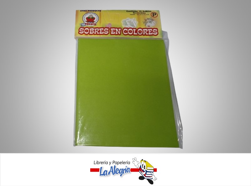 SOBRE P 14X11 CM VERDE MANZANA UND MARCA CROMO DISEÑOS