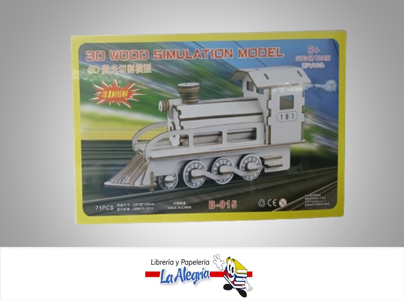 ROMPECABEZA 3D MADERA SIMULATION MODEL STEAM TRAIN 71 PZA MARCA S/M