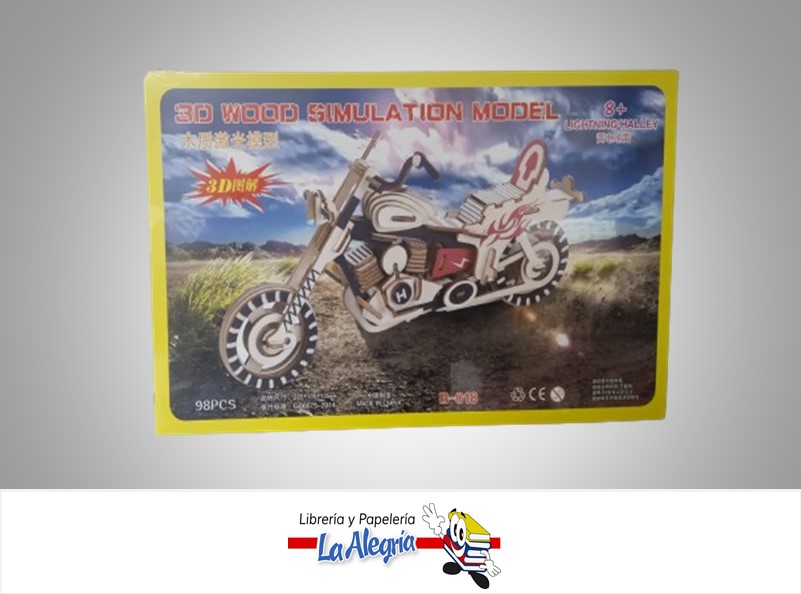 ROMPECABEZA 3D MADERA SIMULATION MODEL LIGHTNING HALLEY 98 PZA MARCA S/M