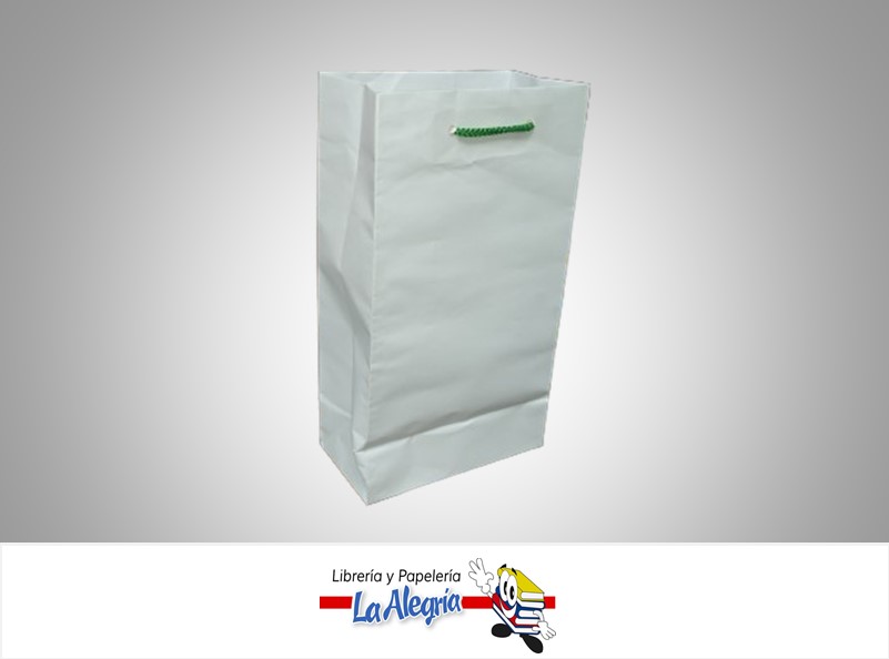 BOLSA DE REGALO KRAFT 14 X 25 CM BLANCA MARCA CROMO DISEÑOS