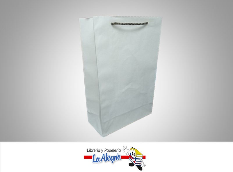 BOLSA DE REGALO KRAFT 21.5 X 36.5CM BLANCO MARCA CROMO DISEÑOS