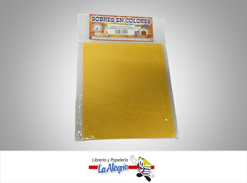 SOBRE 15X12.5 CM AMARILLO UND MARCA S/M