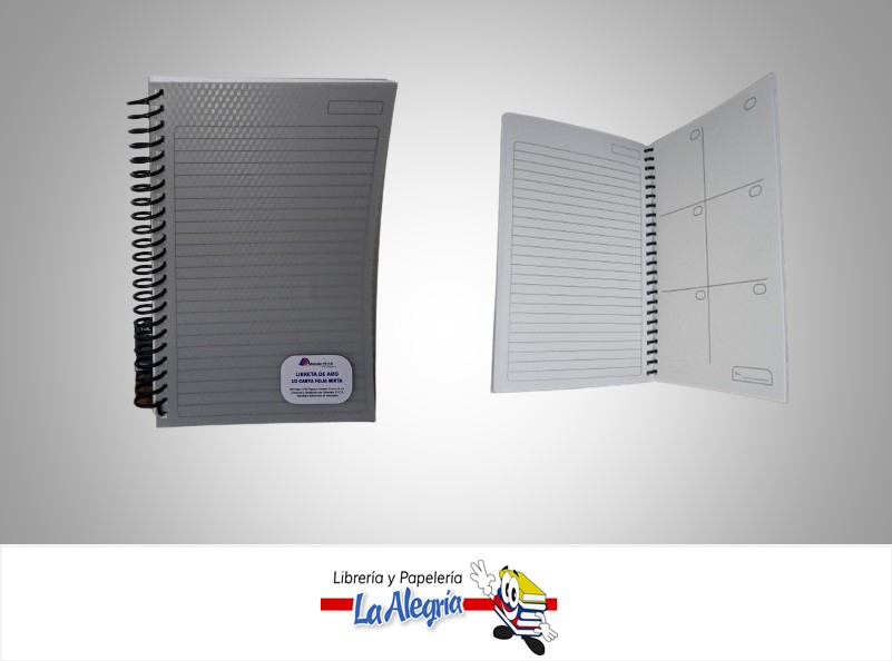 LIBRETA ESPIRAL 1/2 CARTA 120 HOJAS MIXTA 1 LINEA/ORGANIZADOR MARCA ALINEADOS PT