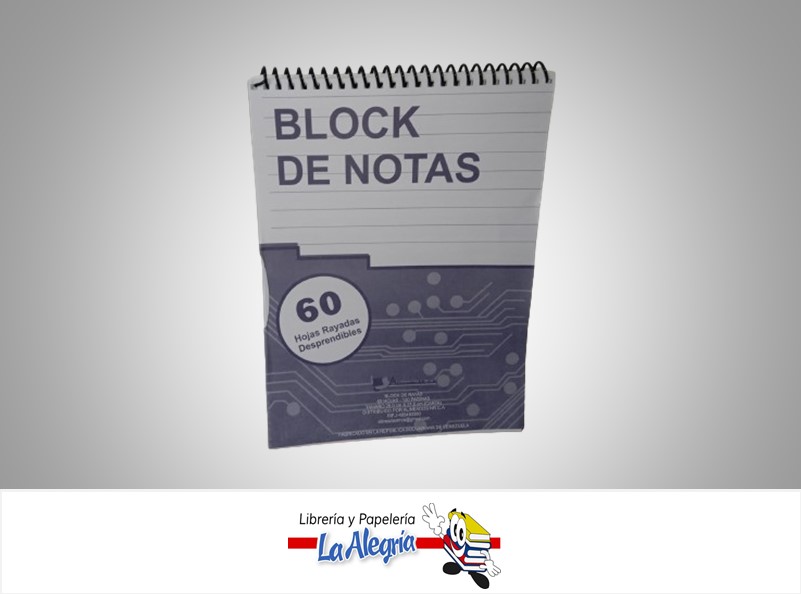 BLOCK NOTA RAYADO ESPIRAL 28X21CM 60 HOJAS MARCA ALINEADOS PT