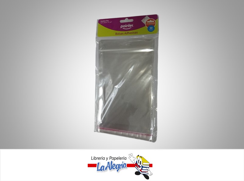 BOLSA CELOFÁN ADHESIVAS 23X15CM MARCA POINTER