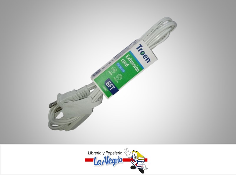 EXTENSION ELECTRICA DOMESTICA 7A136F060120FT 1.82 MT (6FT) MARCA TROEN
