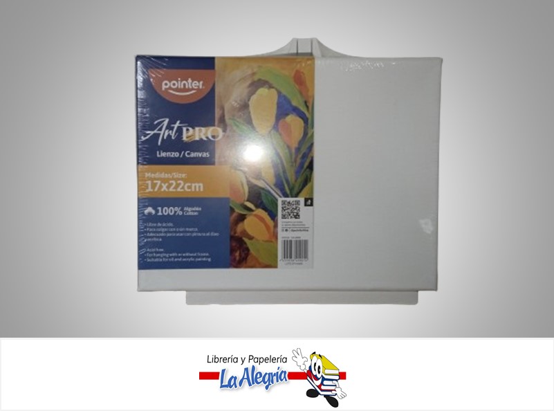 LIENZO Y CABALLETE ARTPRO 17X22CM BLANCO MARCA POINTER