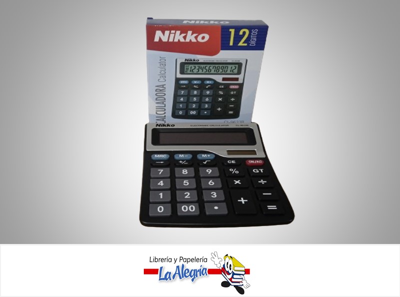 CALCULADORA DE ESCRITORIO CL9633B; 12 DIGITOS MARCA NIKKO