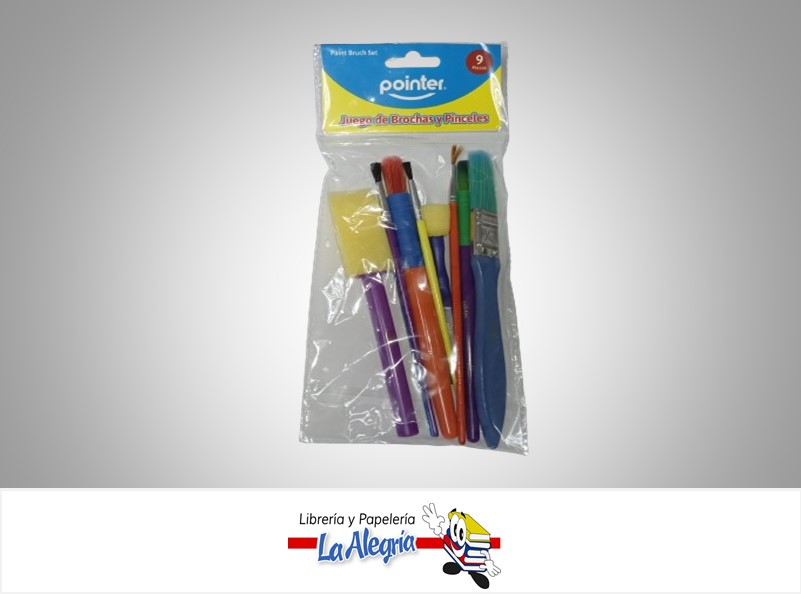 PINCEL Y BROCHA AB1638 PAQ 9 PZA MARCA POINTER