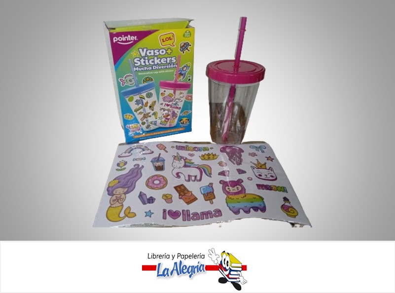 VASO PERSONALIZABLE ANC2336 NIÑO/NIÑA + STICKERS MARCA POINTER