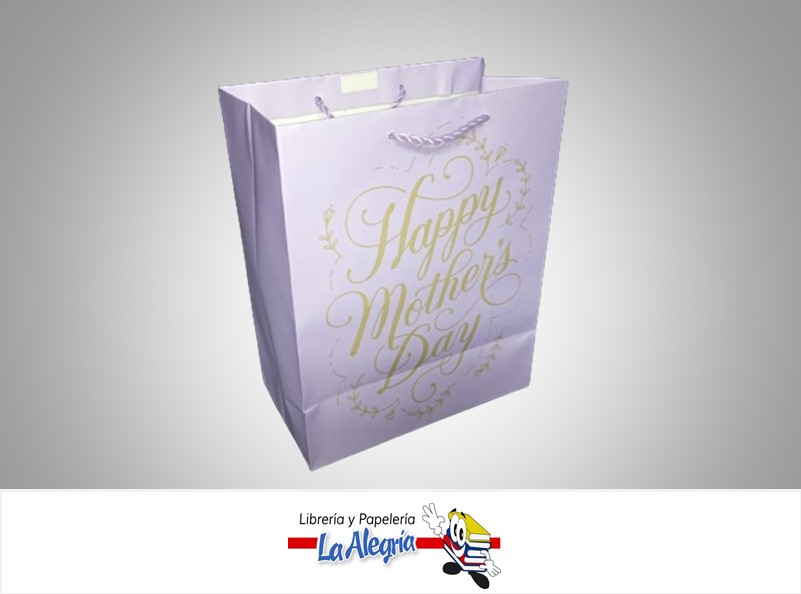 BOLSA DE REGALO KRAFT 19.5X24.5CM HAPPY MOTHER DAY  MARCA HALLMARK