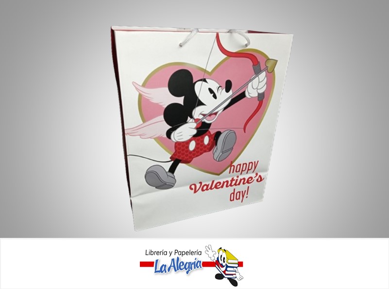BOLSA DE REGALO 26.5X33CM HAPPY VALENTINES DAY MICKEY MOUSE MARCA HALLMARK