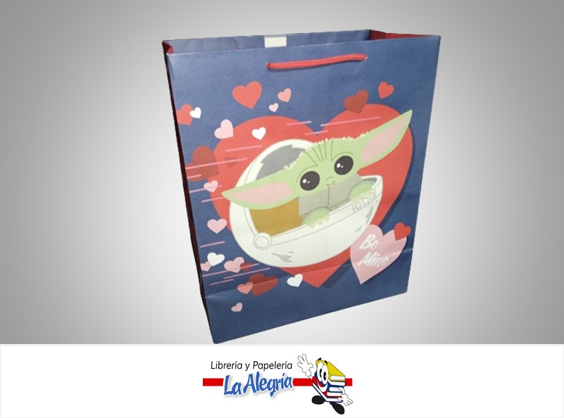 BOLSA DE REGALO 26.5X33CM BE MINE BABY YODA MARCA HALLMARK