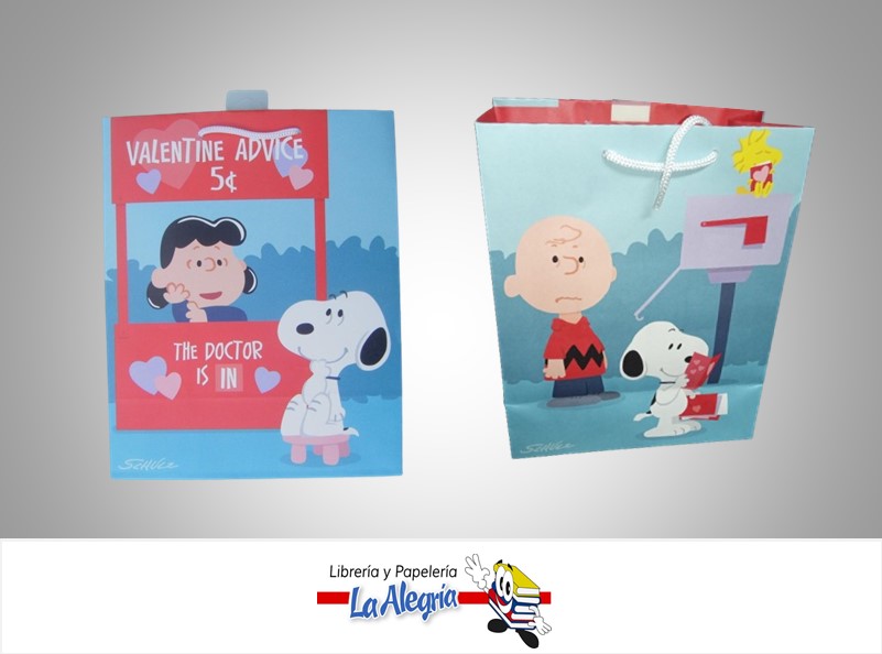 BOLSA DE REGALO 19.5X24CM VALENTINE ADVICE SNOPY MARCA HALLMARK