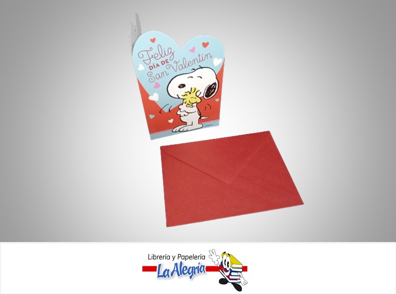 TARJETA DE REGALO SNOPY FELIZ DIA DE SAN VALENTIN MARCA HALLMARK