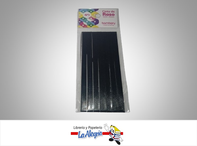CINTA RASO N°1 6232510960 PAQ 7MMX5MTS NEGRO MARCA BAMBARY