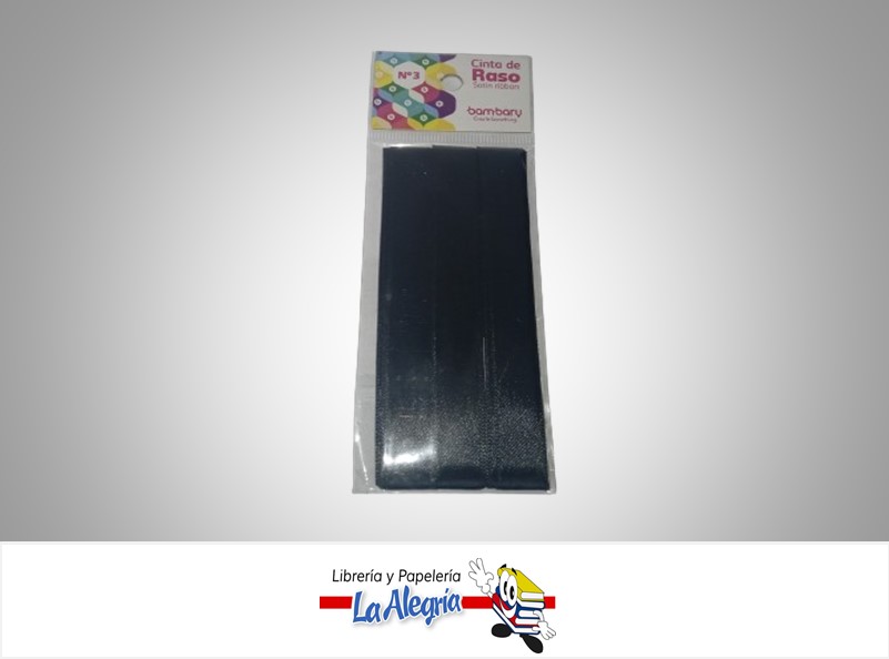 CINTA RASO N°3 6232530960 PAQ 15MMX5MTS NEGRO MARCA BAMBARY