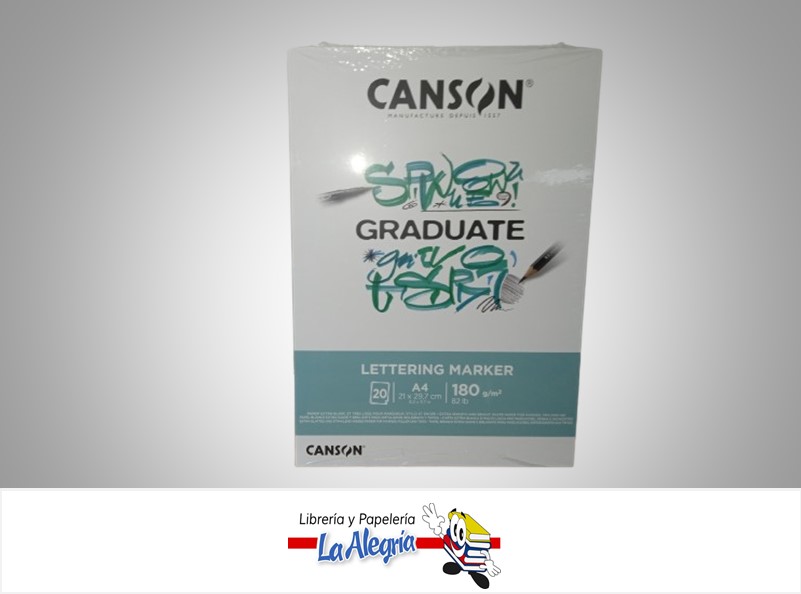 BLOCK CANGRAD LETTERING MARKER 20 HOJAS A3 180G MARCA CANSON