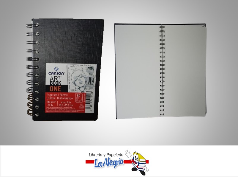 LIBRETA PARA BOCETO ESPIRAL CANBOOK ONE PT 80 HOJAS 10.2X15.2 CM 100G MARCA CANSON