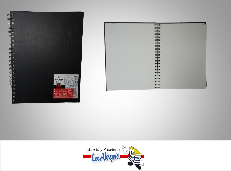 LIBRETA PARA BOCETO ESPIRAL CANBOOK ONE PT 80 HOJAS 21.6X27.9 CM 100G MARCA CANSON