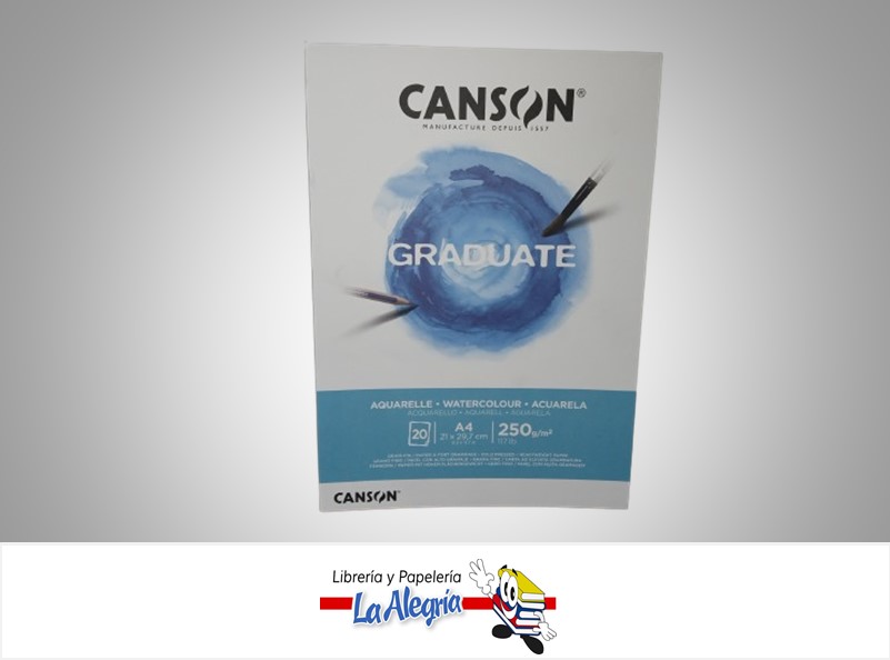 BLOCK CANGRAD PARA ACUARELA 20 HOJAS A4 250 G MARCA CANSON