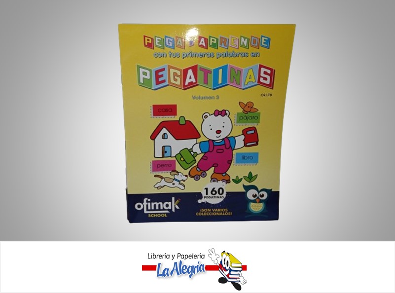 BLOCK DE ACTIVIDADES CON PEGATINAS PEGA Y APRENDE CON STICKERS VOL 3 MARCA OFIMAK