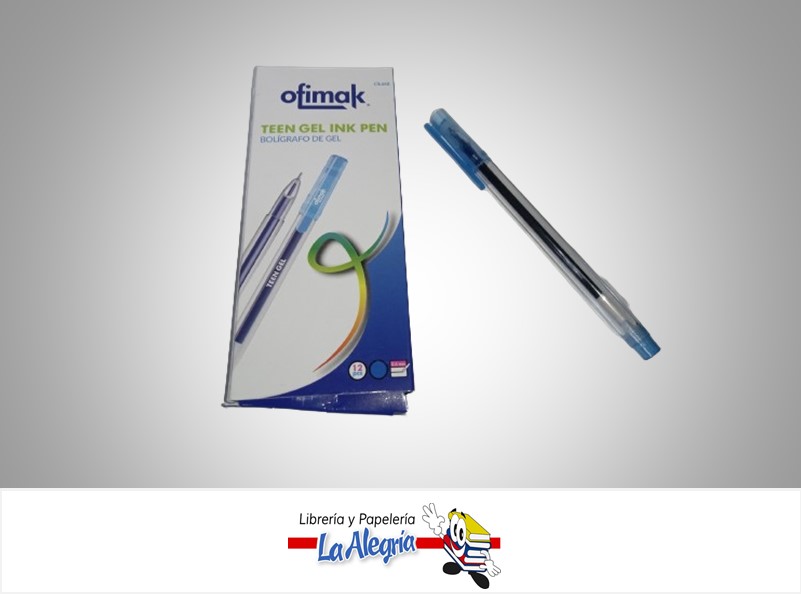BOLIGRAFO GEL CON TAPA 0.6MM AZUL UND MARCA OFIMAK