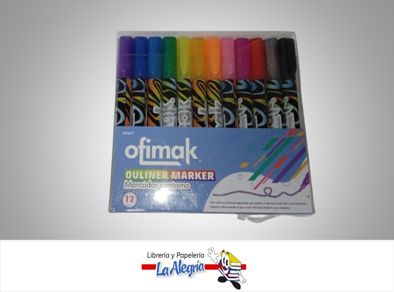 MARCADOR CONTORNO OK657 PAQ 12 UND MARCA OFIMAK